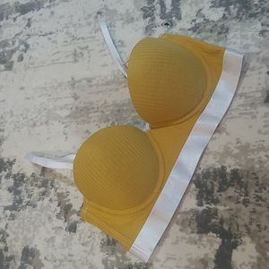 Yellow Ribbed Bra